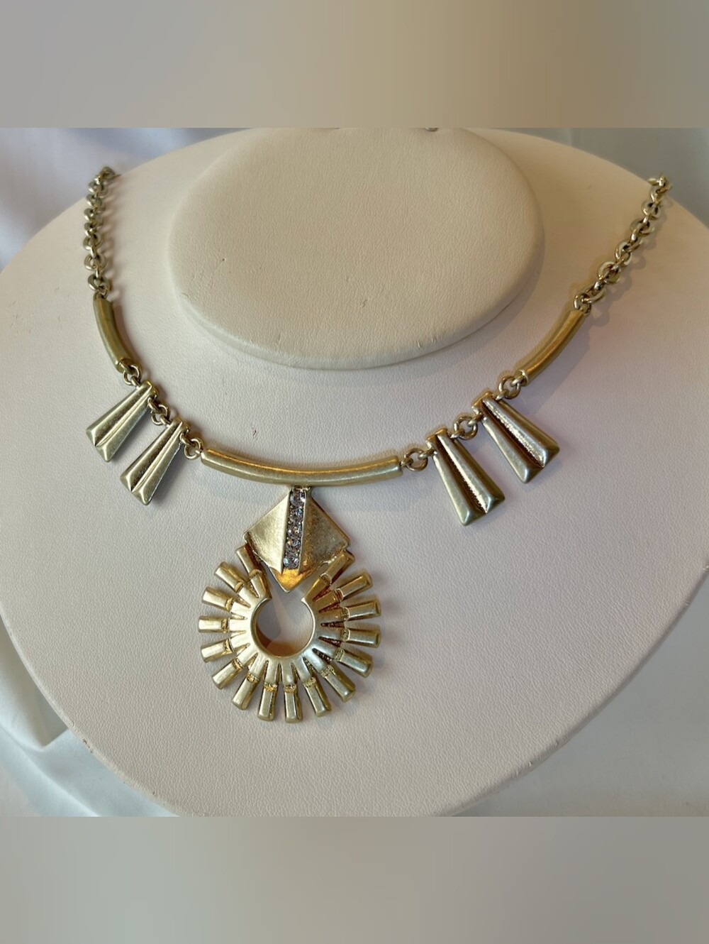 Banana Republic Women’s Gold-Tone Statement Necklace with Sunburst Pendant
